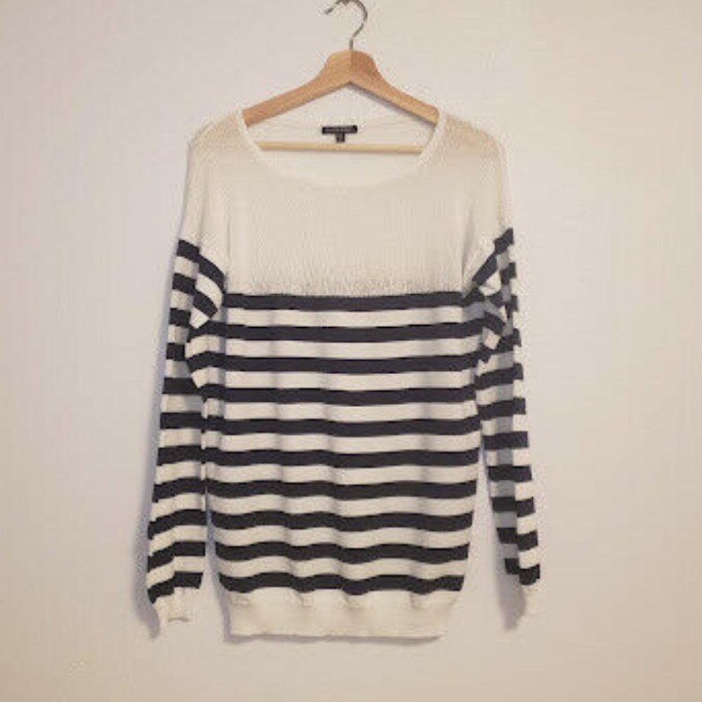 La Fee Verte Black White Size Medium / Large Striped Long Sleeve Casual Shirt - Picture 2 of 8